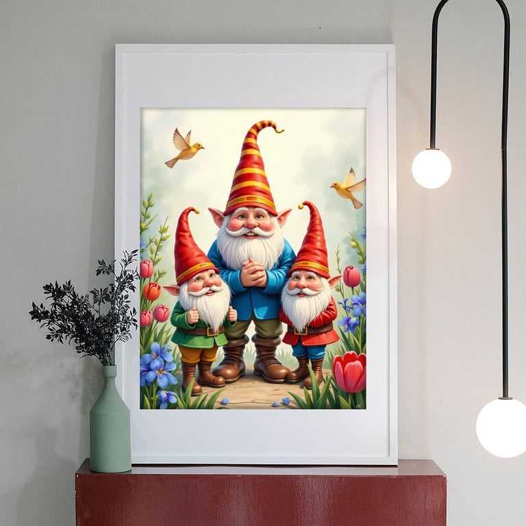 DIY Gnome Diamond Painting Kit - Full Drill Christmas Diamond Art For Adults, Beginners