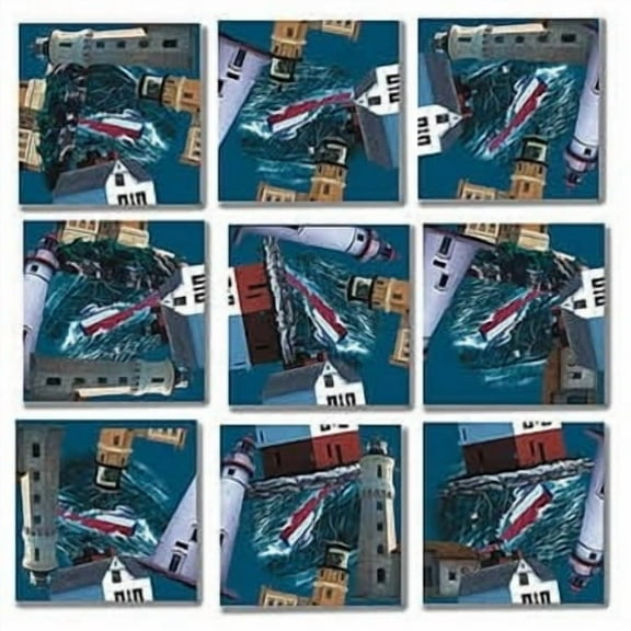 B Dazzle Great Lakes Lighthouses Scramble Squares 9 Piece Puzzle