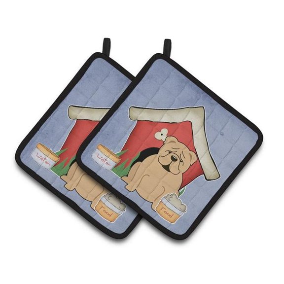 Dog House Collection English Bulldog Fawn Pair of Pot Holders