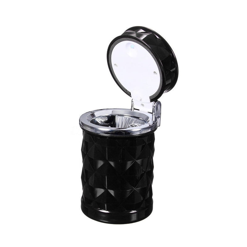 Portable Car Led Ashtray with Lid Cup Holder Travel Auto Cigarette