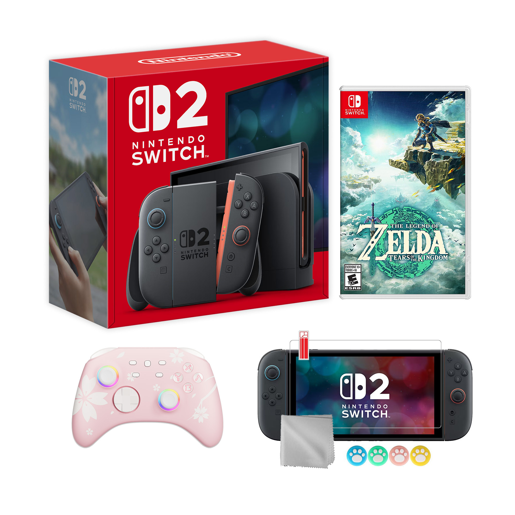 Nintendo Switch 2 Console 256GB 7.9-Inch 1080P HDR Touch Screen, Joy-Con 2 with Mouse Sensor, Dock, with The Legend of Zelda: Tears of the Kingdom NS1 Game, Wireless Controller & Accessories
