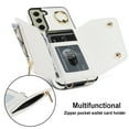 thumbnail image 5 of Allytechgroup Wallet Case for Samsung Galaxy S23 FE, RFID Blocking Crossbody Shoulder Strap Hand Wrist Cards Holder Ring Stand Bumper Drop Protection Phone Case for Girls Women, White, 5 of 9