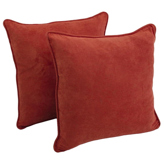 Blazing Needles 25-inch Double-corded Solid Microsuede Square Floor Pillows with Inserts (Set of 2) 9813-CD-S2-MS-CR