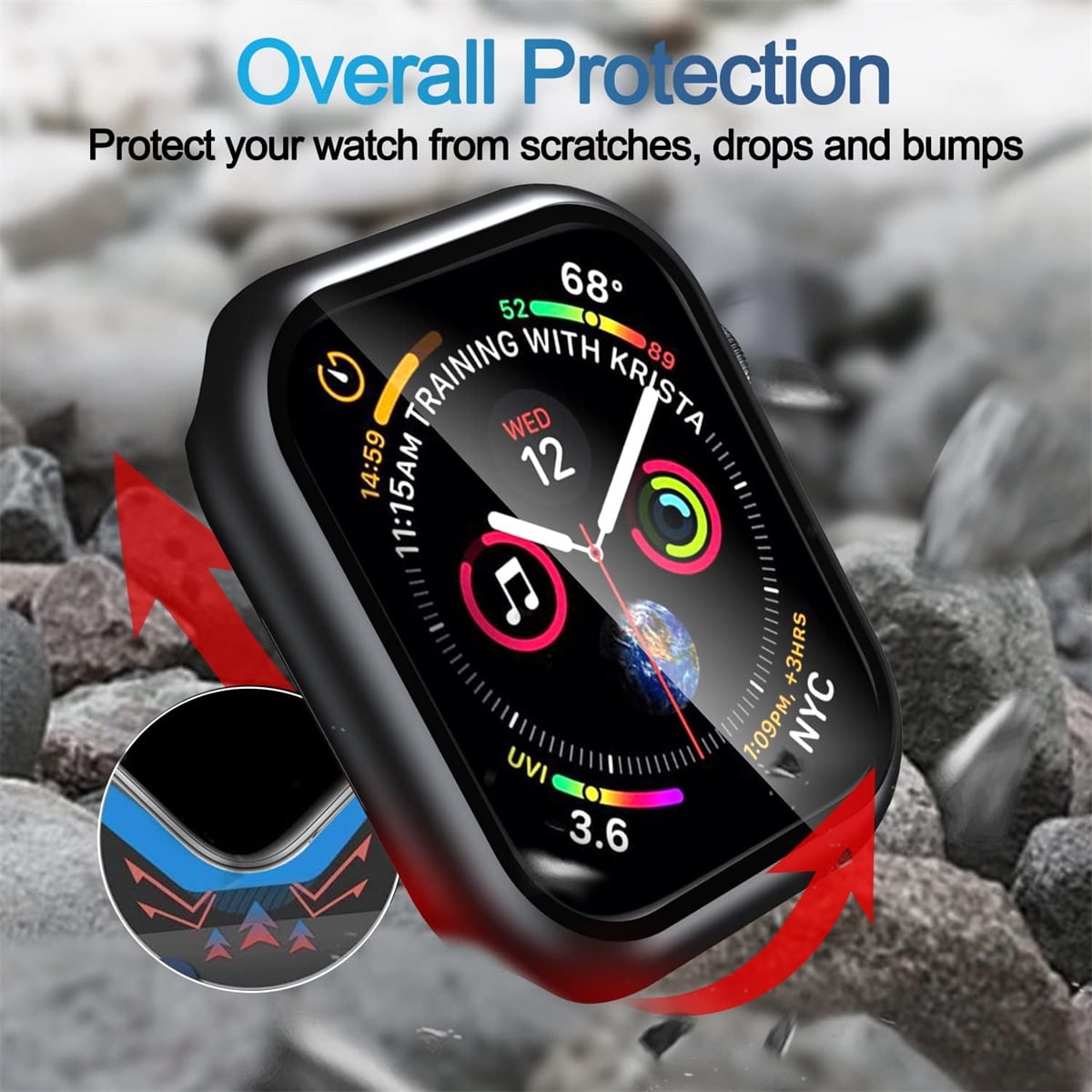 Pack]Waterproof Case for Apple Watch Series 45mm, Series 45 - Main Image