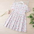 thumbnail image 3 of HomeGardon Girls Dress,Dresses for Girl Summer Toddler Baby Girls Short Sleeve Dress Graphic Print Puff Sleeve Dress,100-170, 3 of 7