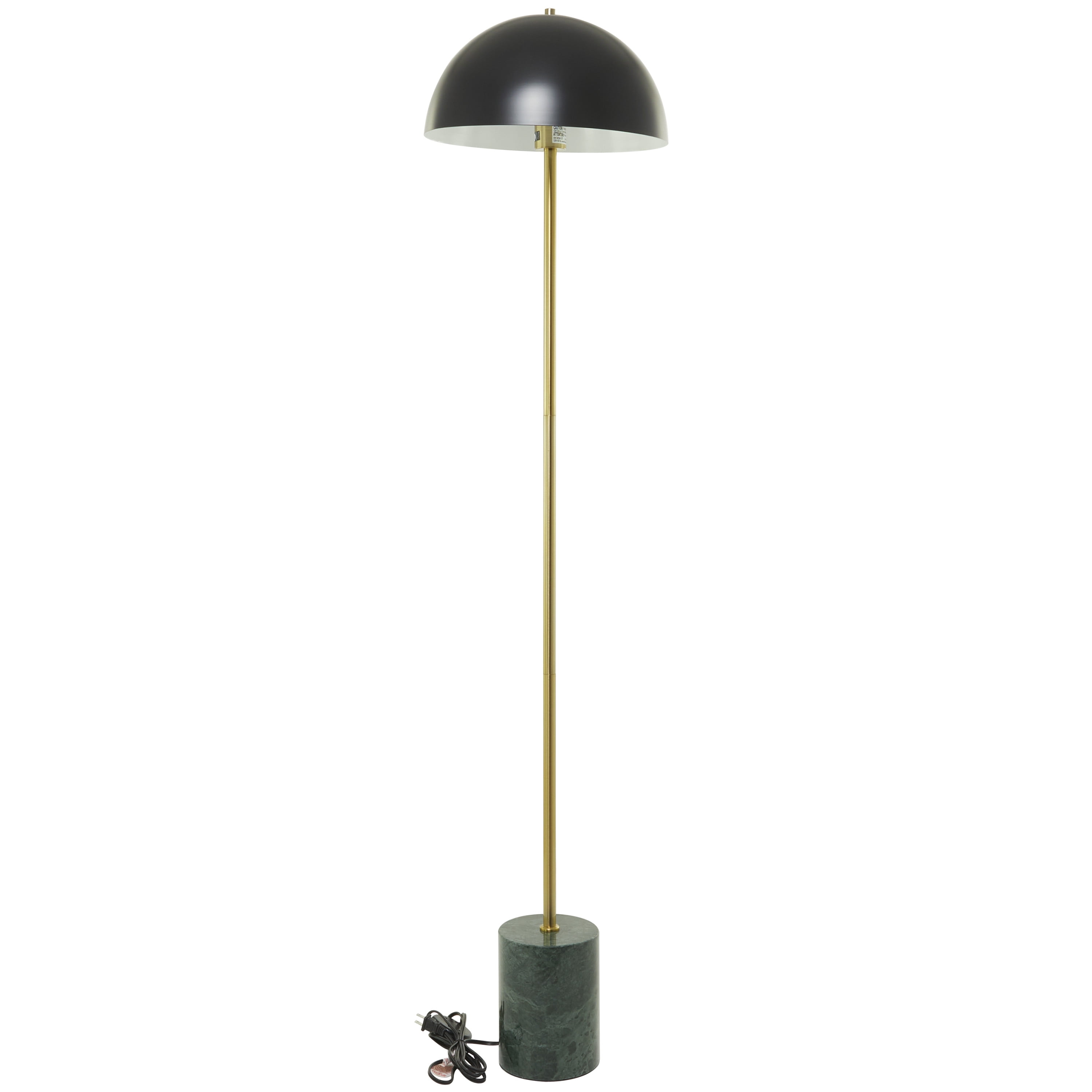 DecMode 14"W, 62"H Metal Contemporary Floor Lamp, Black, 1-Piece