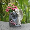 thumbnail image 6 of Solar Lighted Memorials Vase Outdoor Angel Statue Decoration Weather Resistant Resins For Cemetery Garden Grave Site, 6 of 15