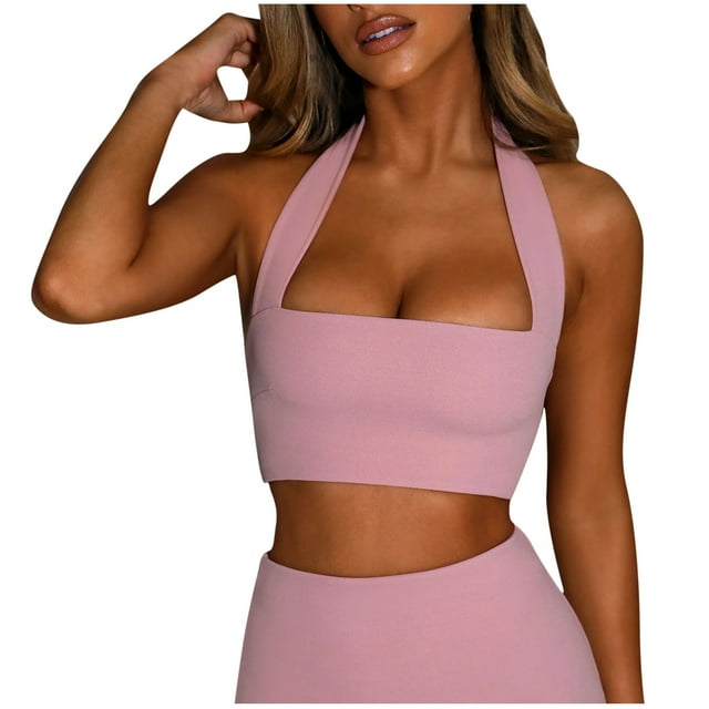 DPTALR Women's Solid Color Seamless Sexy Back Yoga Bra Shaping And Breast Collection Cingerie Sports Bras