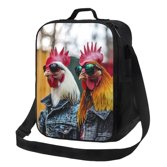 Chicken Lunch Bag Reusable Lunch Box Insulated Tote Bag with Adjustable Shoulder Strap