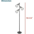 thumbnail image 3 of Aspen Creative 42004-02-1, Metal Floor Lamp 70-1/4" H x 10-1/4" W Contemporary Design in Matte Black Finish, Metal Shade : 2-1/2" x 6-1/8" x 7-5/8", Foot Switch, 3 of 3