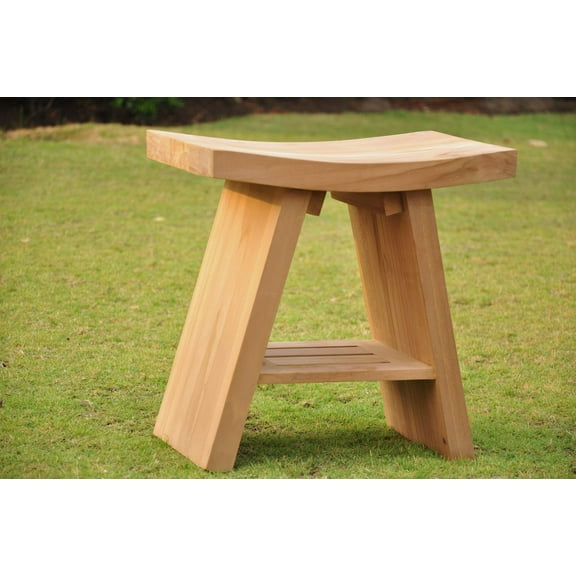 Asian Teak Shower Stool