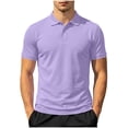 thumbnail image 2 of Fanshiluo Men's Collared Short Sleeve Polo Shirt, Casual Solid Basic Golf T-Shirt,Size:L,Big and Tall Men, 2 of 9