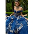 thumbnail image 2 of Women's GLS Gloria Off Shoulder Ruffled Ball Gown Gl3552 Navy Blue Size XS, 2 of 3