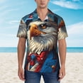 thumbnail image 2 of Fotbe Surreal Bald Eagle Gentleman Hawaiian Shirt for Men Unisex Summer Beach Casual Short Sleeve Cotton Linen Button Down Shirts-3X-Large, 2 of 5