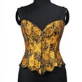 thumbnail image 2 of ANINEO Embroidered Sunflower Petal Hemline Fishbone Strap Corset Tops, 2 of 7