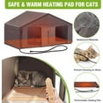 thumbnail image 4 of Heated Outdoor Cat House with Heating Pad and Insulated Liner in Winter, Feral Cat Shelter with Weatherproof Roof and Elevated Base, Kitten Condo with 3 Escape Doors Outside (Black & White, Medium), 4 of 7