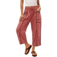 thumbnail image 5 of BUIGTTKLOP Capri Sweatpants for Women Drawstring High Waisted Cropped Pants Baggy Sweat Lounge Capris, 5 of 6