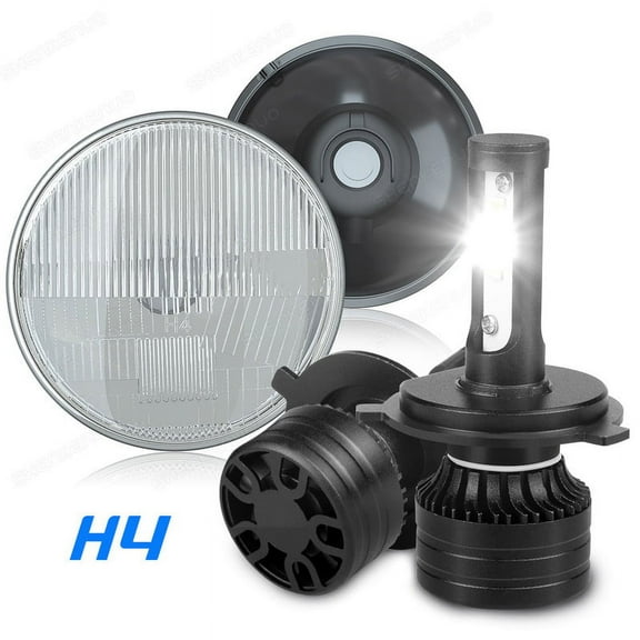 Pair 7 inch Round LED Headlights HI-Lo Beam For Freightliner Coronado 2001-2016