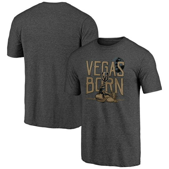 Men's  Charcoal Vegas Golden Knights Shoot to Score Tri-Blend T-Shirt