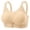 Beige, variant on Women's Plus Size Full Coverage Underwire Bra, Grid Pattern Adjustable Strap Support Bra, Comfortable Everyday Underwear for Large Bust, Size 38-44