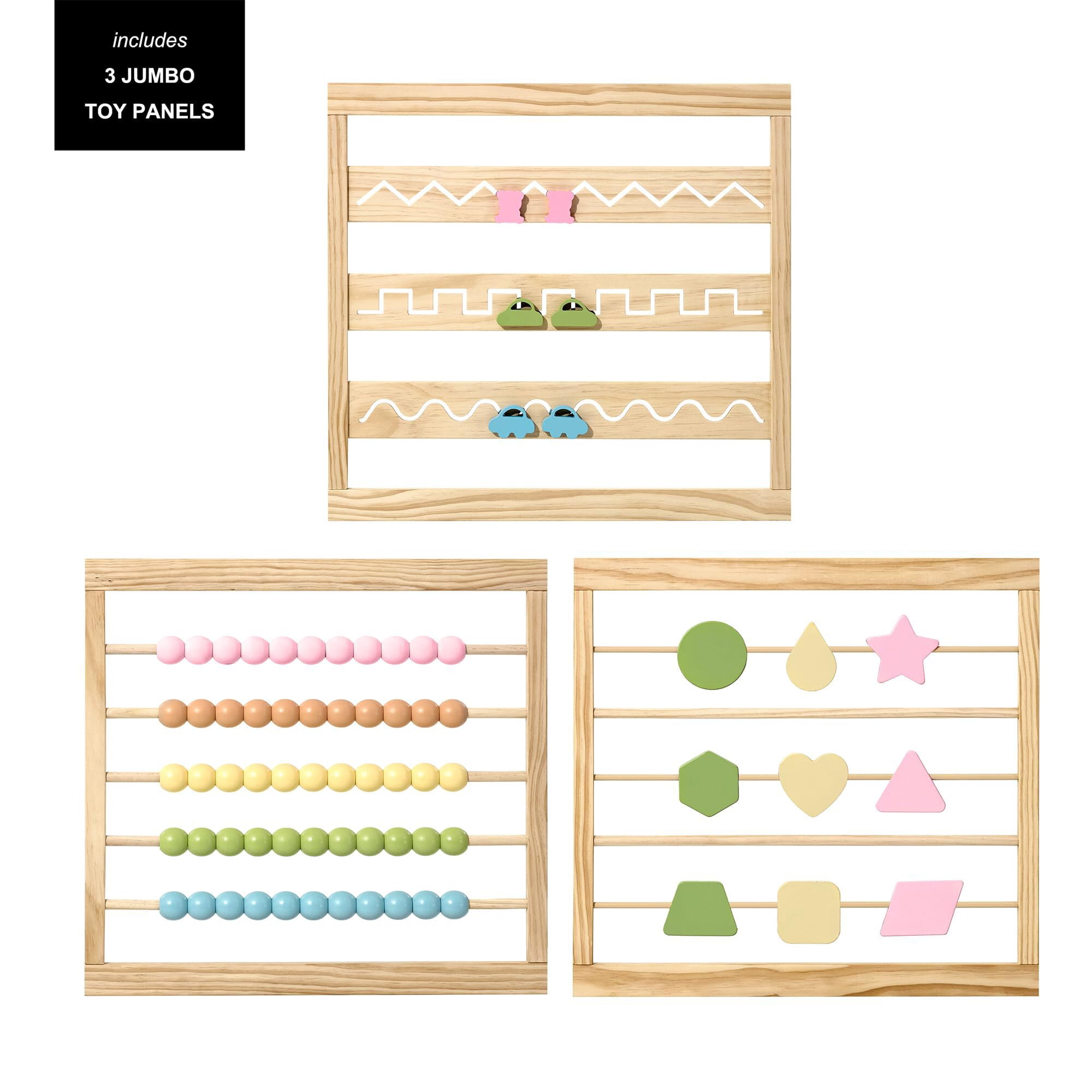 ZETY Wooden Foldable Baby Playpen 8-Panel Extra Large 63x63 in Play  Yard for Babies