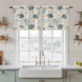thumbnail image 2 of Teal Blue Vintage Floral Tier Curtains 36 Inch Length, Hydrangea Botanical Elegant Cafe Short Curtains for Bathroom Over Sink, Small Kitchen Curtain Light Filtering Tiered Drapes 2 Panels 27.5"Wx36"L, 2 of 9