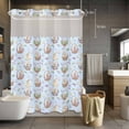 thumbnail image 5 of Easter Rabbit No Hooks Shower Curtain with Snap-in Liner Spring Colorful Eggs Bowknots Blue Background Shower Curtains for Bathroom, Waterproof, Easy Install, Washable 72"x84", 5 of 9
