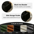 thumbnail image 3 of Convertible Sleeper Sofa Bed with Cylindrical Pillow - Corduroy Folding Mattress Couch with Fixed-Shape Frame for Living Room, Bedroom, Lounge, Studio-Black, 3 of 10