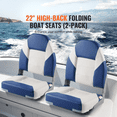 thumbnail image 2 of Folding boat seat 21.85 inches high backrest with hinged thickened sponge padded boat bench for fishing boats, pontoon boats, canoes, 2 of 6