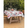 thumbnail image 4 of 52x70 Inch Outdoor Tablecloth with Umbrella Hole Zipper Rectangle Pink Blue Botanical Rectangular Tablecloths Outside Waterproof Summer Watercolor Branch Flower Patio Table Cover for Picnic Party, 4 of 8