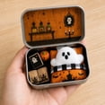 thumbnail image 3 of Miwamany Halloween indoor decor Mini Ghost Tin Set, Cute Spooky Travel Figurine Collection, Portable Storage Box Ornament for Desk Tabletop Gift, 3 of 6
