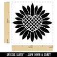 thumbnail image 2 of Geometric Heart Sunflower Self-Inking Rubber Stamp Ink Stamper - Brown Ink - Small 1 Inch, 2 of 7