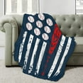 thumbnail image 2 of Flannel Fleece Bed Blanket Baseball America Flag Throw Blanket Lightweight Cozy for Bedroom All Season Sofa Decor Gift 30x40, 2 of 6