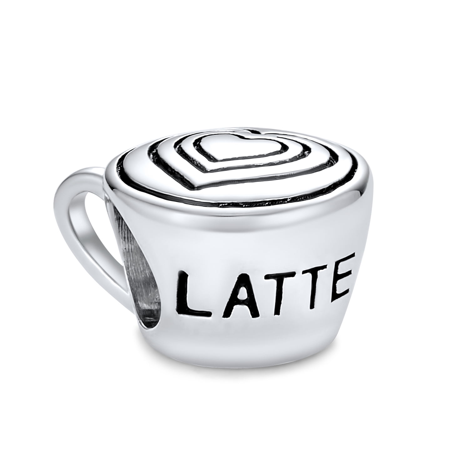Coffee Lover Cup Latte Travel Mug Charm Bead For Women For Teen 925 Sterling Silver Fits European Charm Bracelet 