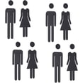 thumbnail image 1 of 4 Pairs Acrylic Bathroom Sign Men's and Women's Toilet Identification Sign Black Restroom Door Signs Washroom Signs for Offices Business Restaurants Bathroom Signage 3.8x1.67 Inch, 1 of 5