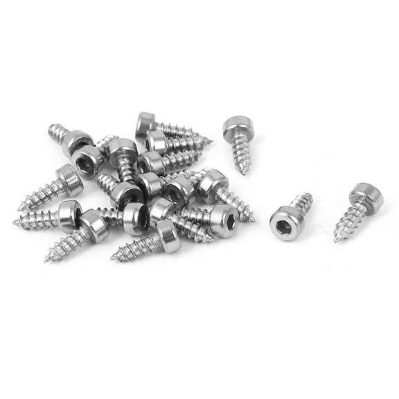 20pcs M2x6mm Stainless Steel Hex Socket Cap Head Self Tapping Screws