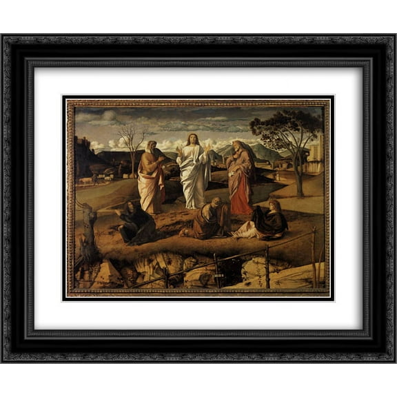 Giovanni Bellini 2x Matted 24x20 Black Ornate Framed Art Print 'Transfiguration of Christ'