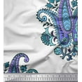 thumbnail image 1 of Soimoi Modal Satin Fabric Floral & Paisley Block Printed Fabric 1 Yard 42 Inch Wide, 1 of 3