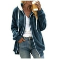 thumbnail image 1 of Hauts à Manches Longues pour Femmes Sexy Décontracté Femmes Décontracté Pull à Manches Longues Mode Femmes Fermeture Éclair Col en V Pull à Capuche Blouse Chandail en Molleton Hauts Femmes Manches Longues, 1 of 6