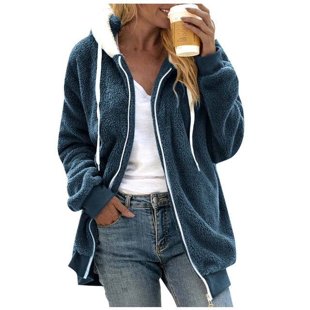 Hauts à Manches Longues pour Femmes Sexy Décontracté Femmes Décontracté Pull à Manches Longues Mode Femmes Fermeture Éclair Col en V Pull à Capuche Blouse Chandail en Molleton Hauts Femmes Manches Longues