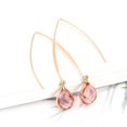 thumbnail image 3 of Ziurtnc 1 Pair Hook Earrings Faux Crystal Decor Polished Copper Anti-allergy Long Drop Dangle Earrings Ear Decoration Jewelry, 3 of 8