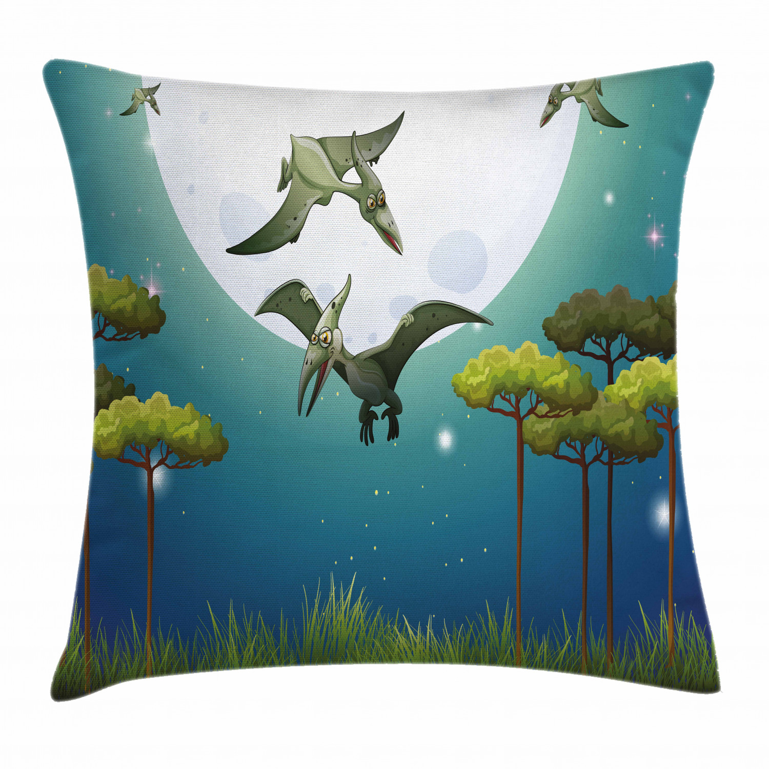 green dinosaur pillow