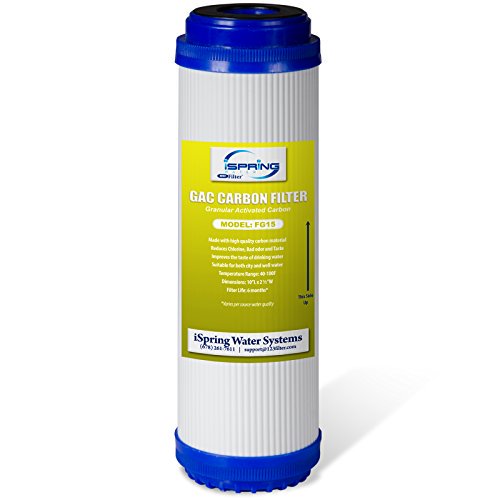 iSpring FG15 Gac Filter Water Filter Ro/Aquarium/Di de Carbón Activado Granular 2,5" x 10"