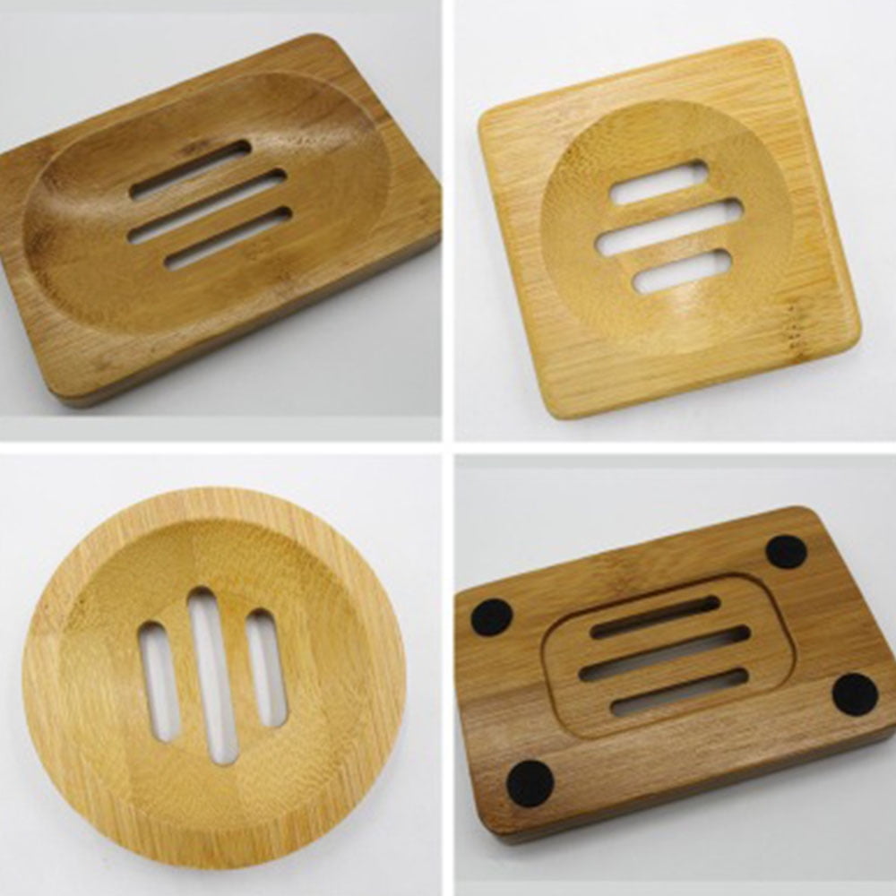 Bamboo Wood Soap Dish, Bar Holder For Shower Bathroom, Hygienic Box