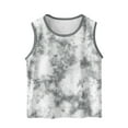 thumbnail image 2 of piuwrlz Summer Sports Sleeveles Vest Baby Girls Boys Quick Dry Tank Tops Fashionable Round Neck Tie Dyeing Pullover Gray Size 4 Years, 2 of 6