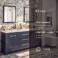 thumbnail image 4 of Eviva Lugano 60" Gray Modern Bathroom Vanity with White Integrated Acrylic Double Sink, 4 of 6