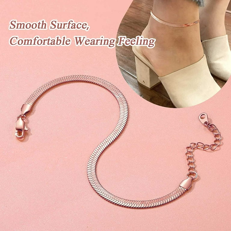 Rose gold ankle chain clearance