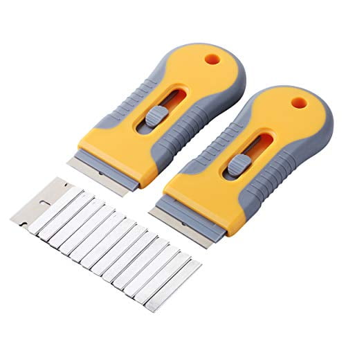 Bates Razor Blade Scraper, 2 Pack, Razor Scraper Set with 30 Extra