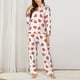 thumbnail image 2 of Balery Hand Drawn Strawberry Conjunto de Pijama con Estampado para Mujer, Conjunto de Dos Piezas con Manga Larga, Ropa de Dormir Suave con Bolsillos, Pijamas Cómodos-XX-Large, 2 of 7