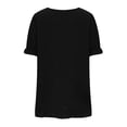 thumbnail image 5 of Blusa superior de lino y algodón con estampado de manga corta y cuello redondo para mujer Pompotops  hkajfhjk468830, 5 of 5